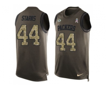 Nike Green Bay Packers #44 James Starks Green Men's Stitched NFL Limited Salute To Service Tank Top Jersey