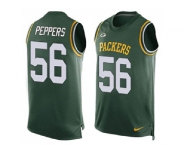 Nike Green Bay Packers #56 Julius Peppers Green Team Color Men's Stitched NFL Limited Tank Top Jersey