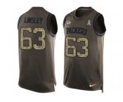 Nike Green Bay Packers #63 Corey Linsley Green Men's Stitched NFL Limited Salute To Service Tank Top Jersey