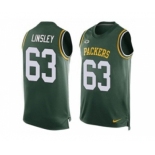 Nike Green Bay Packers #63 Corey Linsley Green Team Color Men's Stitched NFL Limited Tank Top Jersey