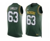 Nike Green Bay Packers #63 Corey Linsley Green Team Color Men's Stitched NFL Limited Tank Top Jersey