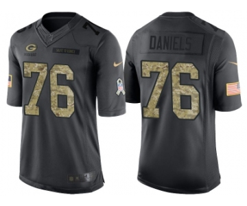 Nike Green Bay Packers #76 Mike Daniels Men's Stitched Black NFL Salute to Service Limited Jerseys