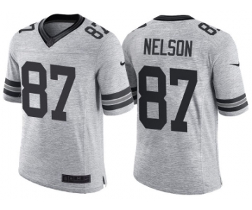 Nike Green Bay Packers #87 Jordy Nelson 2016 Gridiron Gray II Men's NFL Limited Jersey