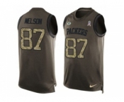 Nike Green Bay Packers #87 Jordy Nelson Green Men's Stitched NFL Limited Salute To Service Tank Top Jersey