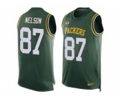 Nike Green Bay Packers #87 Jordy Nelson Green Team Color Men's Stitched NFL Limited Tank Top Jersey