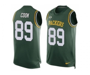 Nike Green Bay Packers #89 Jared Cook Green Team Color Men's Stitched NFL Limited Tank Top Jersey