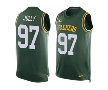 Nike Green Bay Packers #97 Johnny Jolly Green Team Color Men's Stitched NFL Limited Tank Top Jersey