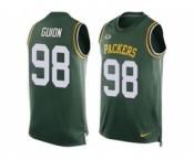 Nike Green Bay Packers #98 Letroy Guion Green Team Color Men's Stitched NFL Limited Tank Top Jersey