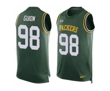 Nike Green Bay Packers #98 Letroy Guion Green Team Color Men's Stitched NFL Limited Tank Top Jersey