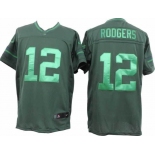 nike nfl jerseys green bay packers #12 aaron rodgers green [drenched limited]