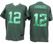 nike nfl jerseys green bay packers #12 aaron rodgers green [drenched limited]