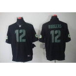 nike nfl jerseys green bay packers #12 rodgers black[nike limited]