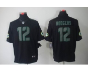 nike nfl jerseys green bay packers #12 rodgers black[nike limited]