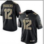 nike nfl jerseys green bay packers #12 rodgers black[salute to service limited]