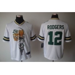 nike nfl jerseys green bay packers #12 rodgers white[helmet tri-blend limited]