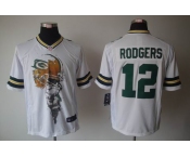 nike nfl jerseys green bay packers #12 rodgers white[helmet tri-blend limited]