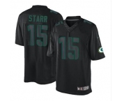 nike nfl jerseys green bay packers #15 starr black[nike impact limited]