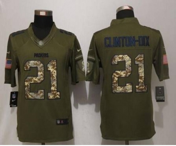 nike nfl jerseys green bay packers #21 clinton-dix army green[nike Limited Salute To Service]