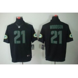 nike nfl jerseys green bay packers #21 woodson black[nike limited]