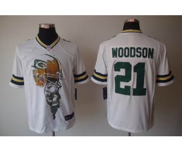 nike nfl jerseys green bay packers #21 woodson white helmet tri-blend limited]