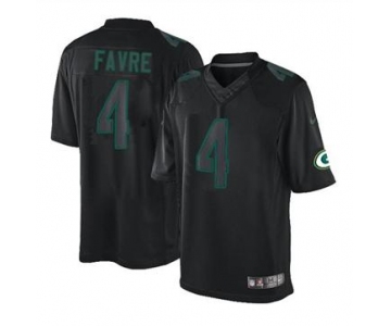 nike nfl jerseys green bay packers #4 favre black[nike impact limited]