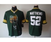 nike nfl jerseys green bay packers #52 matthews green[helmet tri-blend limited]