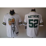 nike nfl jerseys green bay packers #52 matthews white[helmet tri-blend limited]