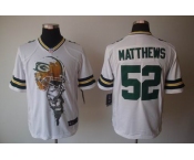 nike nfl jerseys green bay packers #52 matthews white[helmet tri-blend limited]