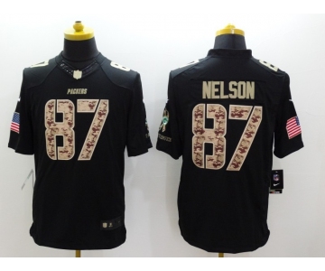 nike nfl jerseys green bay packers #87 nelson black[salute to service limited]