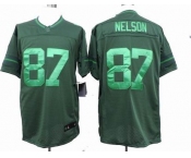 nike nfl jerseys green bay packers #87 nelson green[drenched limited]