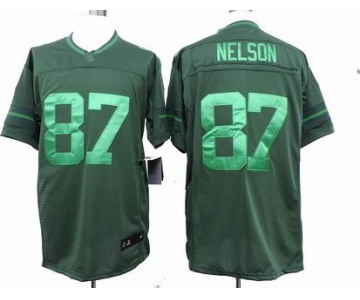 nike nfl jerseys green bay packers #87 nelson green[drenched limited]