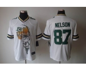 nike nfl jerseys green bay packers #87 nelson white[helmet tri-blend limited]