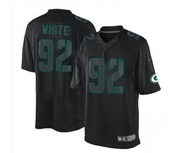 nike nfl jerseys green bay packers #92 white black[nike impact limited]