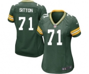 Nike Game Josh Sitton Green Women's Jersey - Green Bay Packers #71 NFL Home