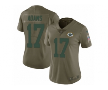 Women Nike Green Bay Packers #17 Davante Adams Limited Olive 2017 Salute to Service NFL Jersey