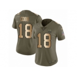 Women Nike Green Bay Packers #18 Randall Cobb Limited Olive Gold 2017 Salute to Service NFL Jersey