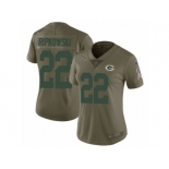 Women Nike Green Bay Packers #22 Aaron Ripkowski Limited Olive 2017 Salute to Service NFL Jersey