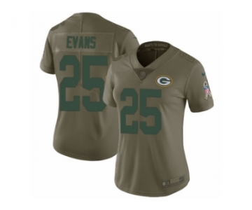 Women Nike Green Bay Packers #25 Marwin Evans Limited Olive 2017 Salute to Service NFL Jersey