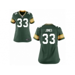 Women Nike Green Bay Packers #33 Aron Jones Game Green Team Color NFL Jersey