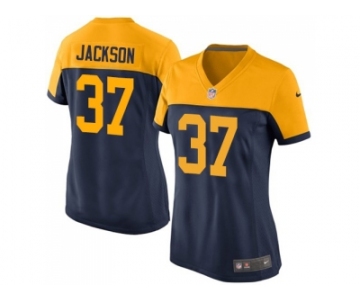 Women Nike Green Bay Packers #37 Josh Jackson Navy Blue Alternate Stitched NFL New Limited Jersey