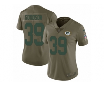 Women Nike Green Bay Packers #39 Demetri Goodson Limited Olive 2017 Salute to Service NFL Jersey