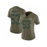 Women Nike Green Bay Packers #53 Nick Perry Olive Stitched NFL Limited 2017 Salute to Service Jersey