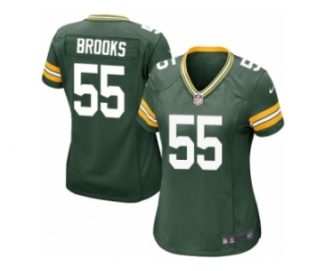 Women Nike Green Bay Packers #55 Ahmad Brooks Game Green Team Color NFL Jersey