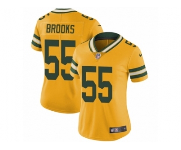 Women Nike Green Bay Packers #55 Ahmad Brooks Limited Gold Rush Vapor Untouchable NFL Jersey