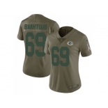 Women Nike Green Bay Packers #69 David Bakhtiari Olive Stitched NFL Limited 2017 Salute to Service Jersey