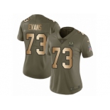 Women Nike Green Bay Packers #73 Jahri Evans Limited Olive Gold 2017 Salute to Service NFL Jersey