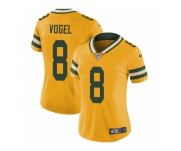 Women Nike Green Bay Packers #8 Justin Vogel Limited Gold Rush Vapor Untouchable NFL Jersey