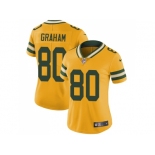 Women Nike Green Bay Packers #80 Jimmy Graham Yellow Stitched NFL Limited Rush Jersey