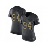 Women Nike Green Bay Packers #94 Dean Lowry Limited Black 2016 Salute to Service NFL Jersey