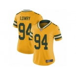 Women Nike Green Bay Packers #94 Dean Lowry Limited Gold Rush Vapor Untouchable NFL Jersey